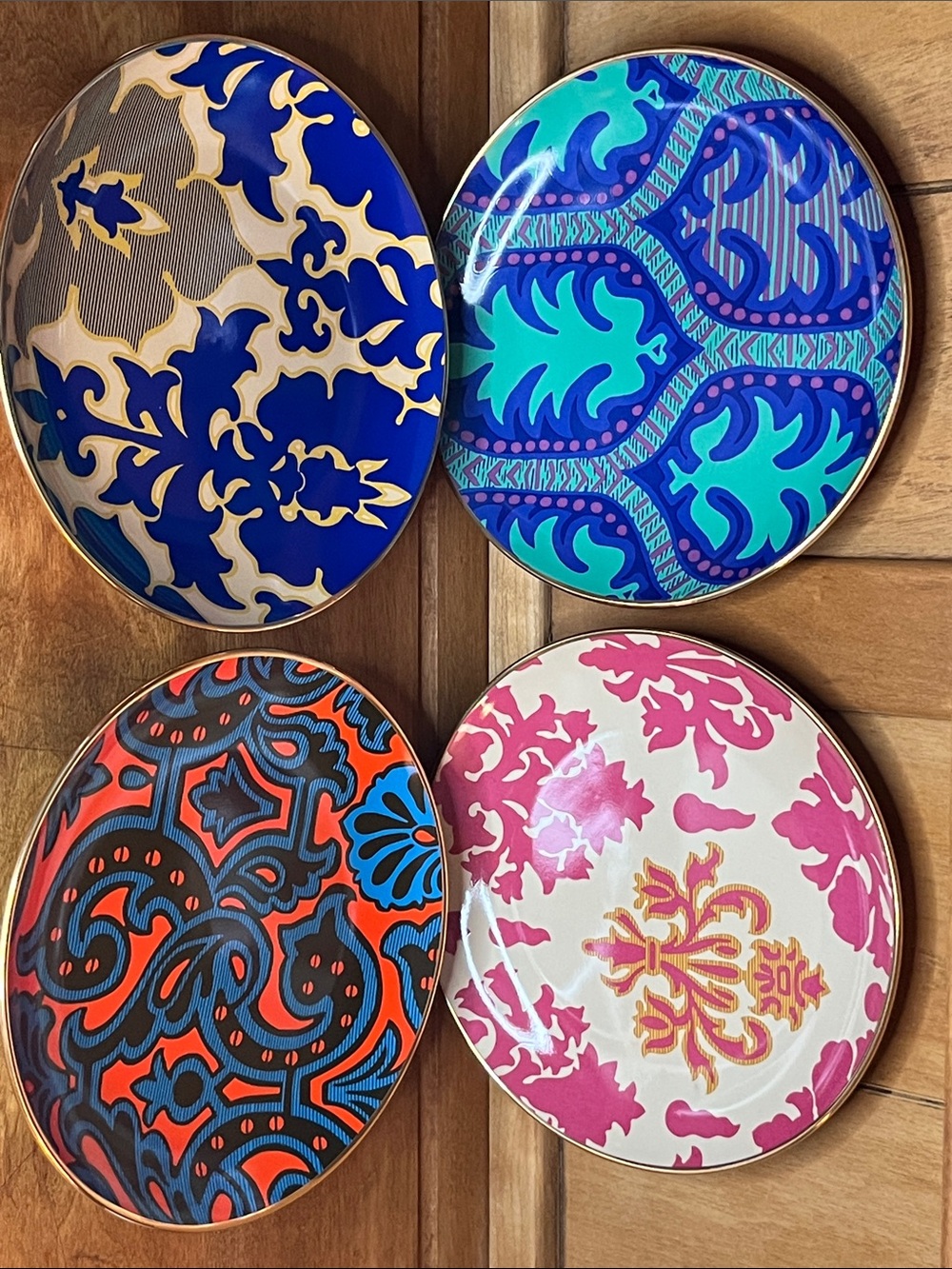 Tracy Reese For Neiman Marcus, Colorful Assorted Salad/Dessert Plates-Set of 4